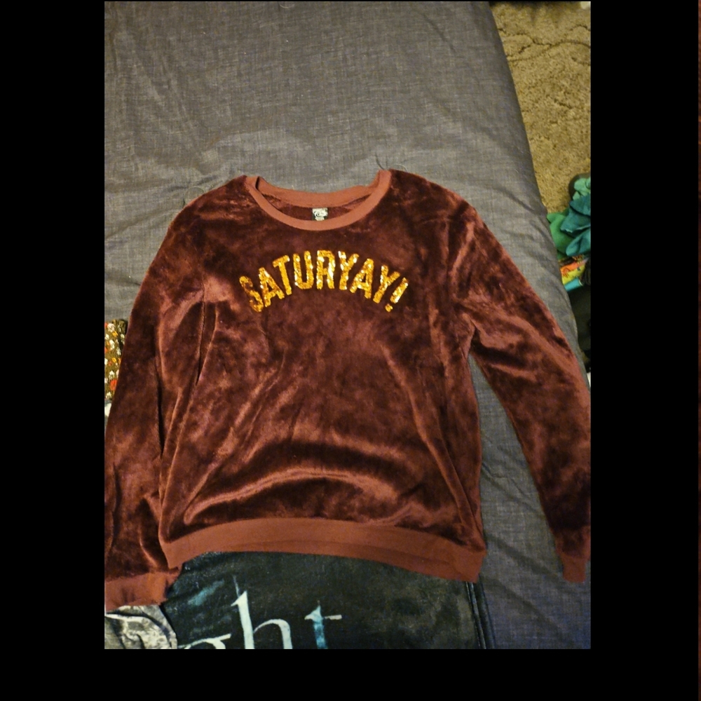 Cold Crush Burgundy Velvet Sweatshirt